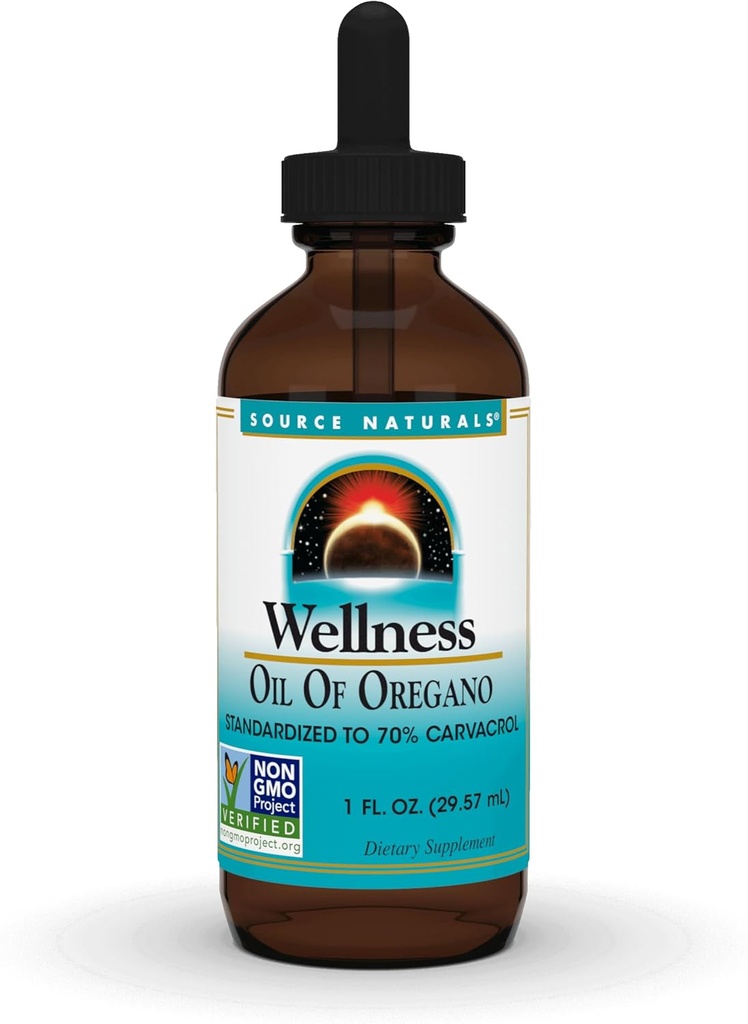 Kilde Naturals Wellness Oil of Oregano, Standardiseret til 70% Carvacrol * - 1 Fluid oz