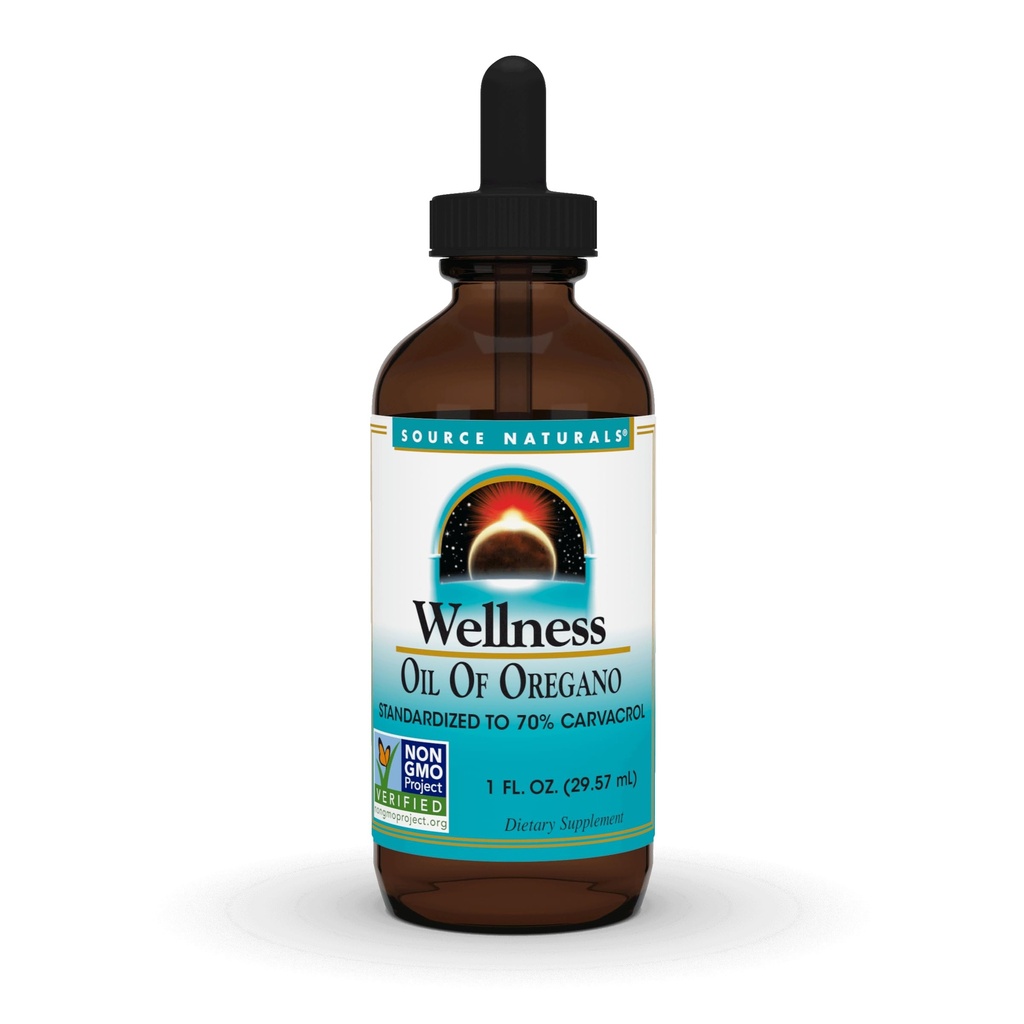 Kilde Naturals Wellness Oil of Oregano, Standardiseret til 70% Carvacrol * - 1 Fluid oz