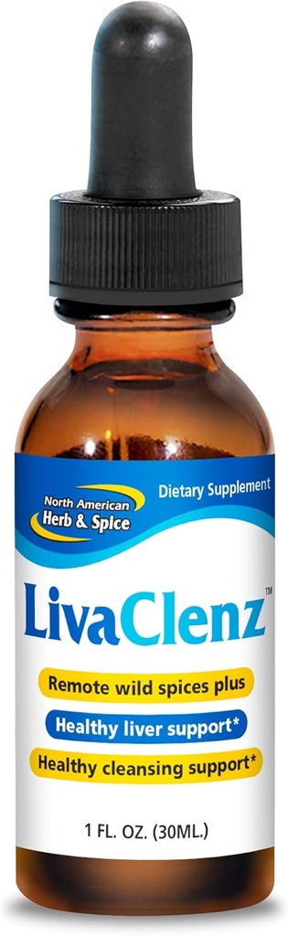 NORTH AMERICAN HERB & SPICE LivaClenz - 1 fl. oz. - Wild Spice Oils - Sund lever & Gallblære Support - Non- GMO - 24 Serveringer
