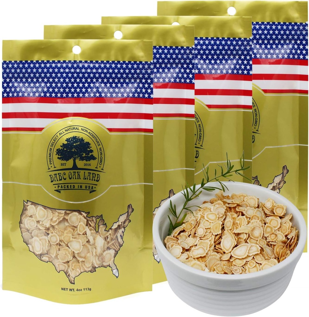 4 poser af amerikanske Ginseng Slices fra Wisconsin, DOL amerikanske Wisconsin Ginseng Ginseng Slices Root for te, Energi for mænd Mental sundhed øger immunitet, Gluten Free, Gluten Free, Ginconssin 4 Bag af 4OZ, 16 Ounces