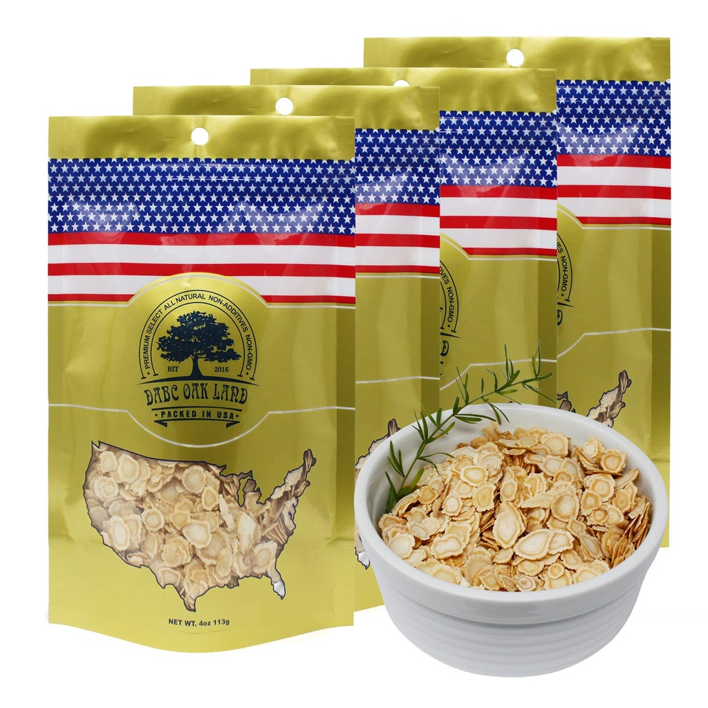 4 poser af amerikanske Ginseng Slices fra Wisconsin, DOL amerikanske Wisconsin Ginseng Ginseng Slices Root for te, Energi for mænd Mental sundhed øger immunitet, Gluten Free, Gluten Free, Ginconssin 4 Bag af 4OZ, 16 Ounces