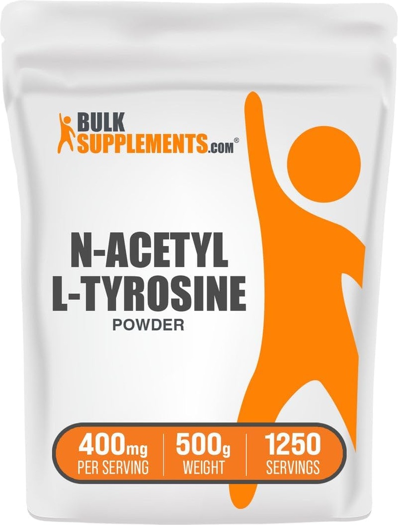 Bulkaddiments.com N- Acetyl L- Tyrosine Powder - Tyrosine Supplement, NALT Pulver, Aminosyre Supplement - Unflavored & Gluten Free, 400mg per servering, 500g (1.1 lbs) (Pack of 1)