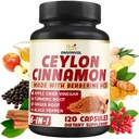 Ceylon kanel kapsler med Berberine HCl, Apple Cider Vincils, gurkemeje, Ginseng, Black Pepper - 6in1 for support immunfunktion - 120 Greve