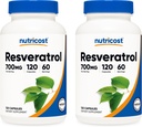 Nutricost Resveratrol 700mg; 120 Vegetabilske kapsler - 50% Trans- Resveratrol (2 flasker)