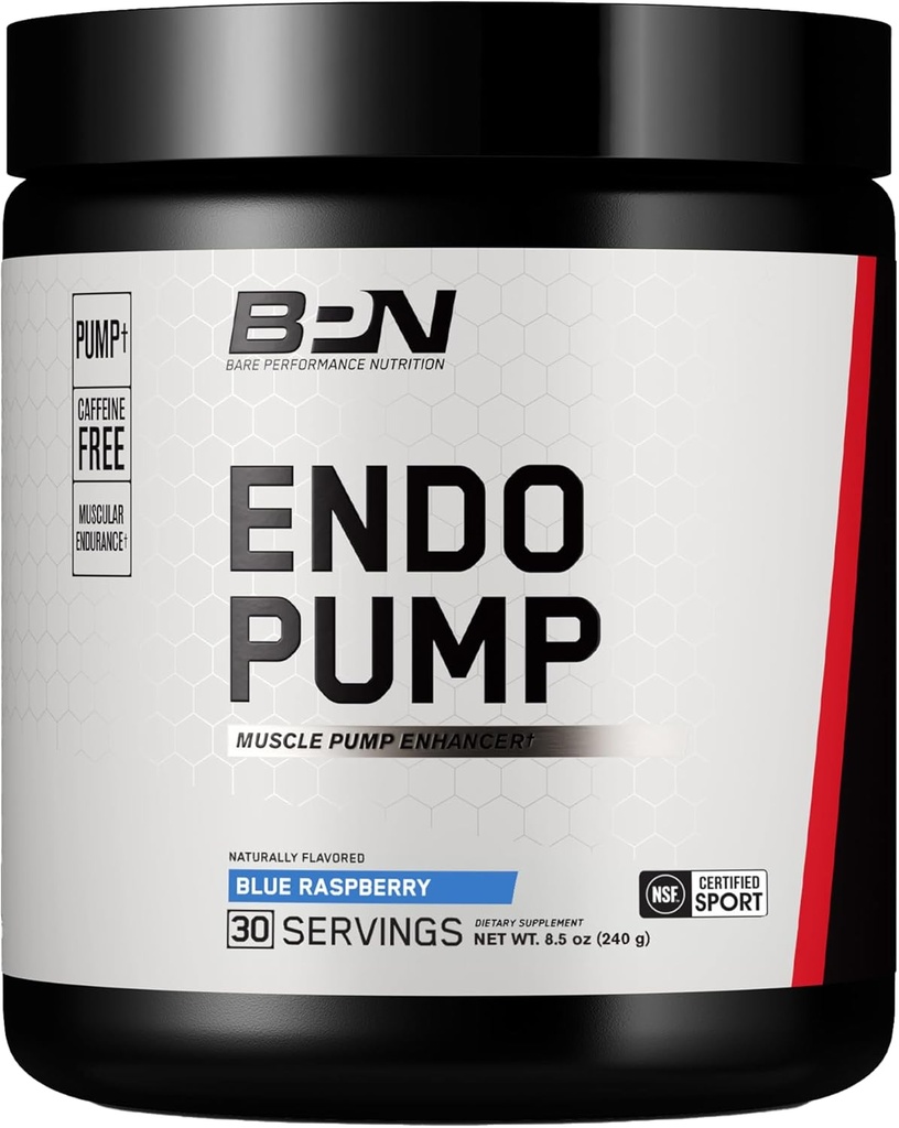 BARE YDEEVNE NETRITION, BPN Endo Pump Pre- workout muskelpumpe Enhancer, øget blodgennemstrømning / oxygen transport til muskler, Blå Hindbær