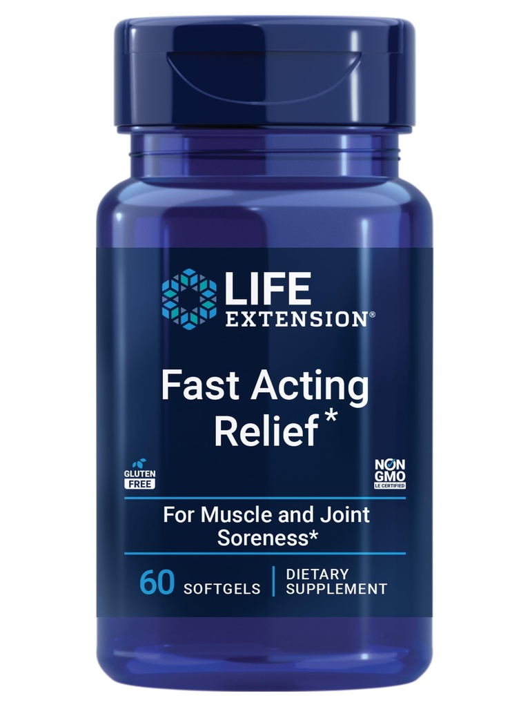 Life Extension Hurtig fungerende Relief, Black Sesame Frø, Gurkemeje, Boswellia, Fælles Support, Quick Relief for ubehag i knogler, Joints & Muskler, Gluten- Gratis, Non- GMO, 60 bløddele