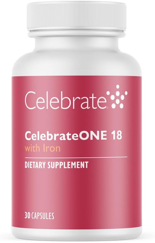 Celebrate Vitamin Celebrateone 18, 18mg Jern - En gang daglig Bariatric Multivitamin, Essential Vitamin & Minerals - Gastric bypass & Sleeve Gastrectomy Supplement (30 kapsler)