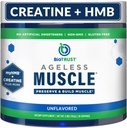 BioTrust Aeless Muscle Builder - Creatin HMB pulver med vitamin D3 & betaine - Build & Preserve naturligt faldende muskelmasse & styrke - Unflavored, 30 Serveringer