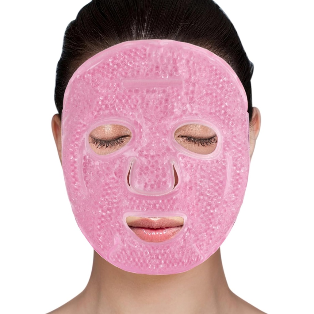 Lotfancy ansigt Ice Pack, Genbrugelig Ice Face Mask, Gel Bead Cold Face Eye Mask, Hot Cold Compress for Puffiness, Ansigtet Rutine, Post- Kirurgisk Inddrivelse, Hovedpine, Hudpleje, Post Laser Care