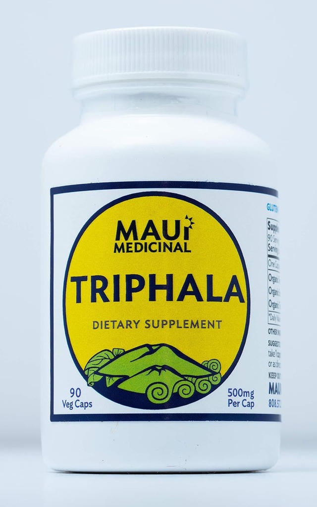 TRIPHALA 90 Veggie Capsules - 500mg per Capsule Organic Herbal Formula