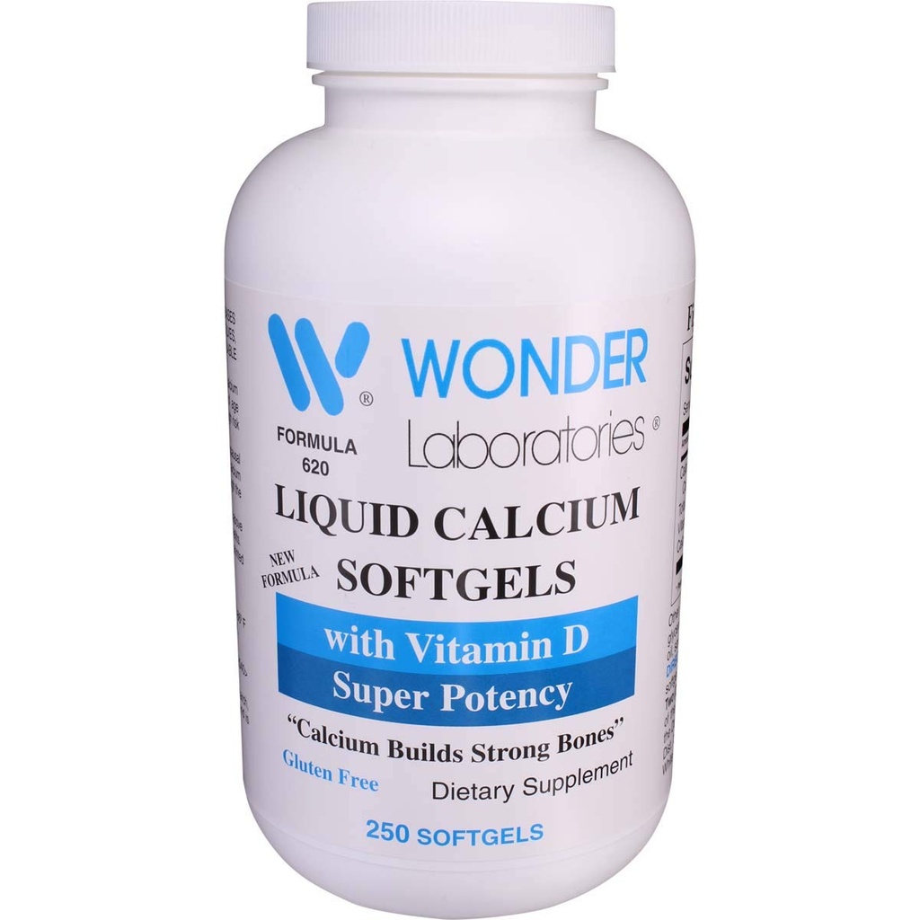 Wonder Laboratories Liquid Calcium Softgels against 124; w / Vitamin D3 Super Potency