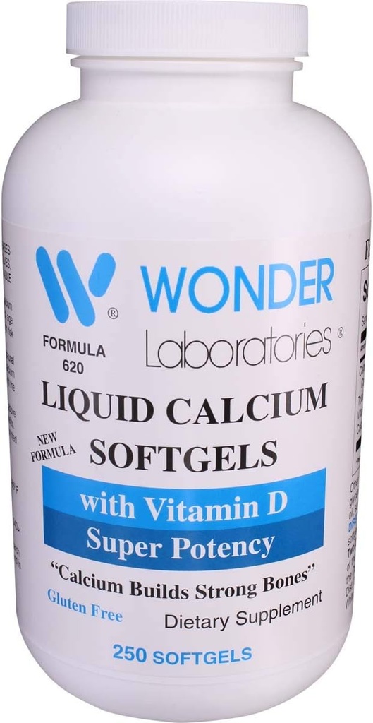 Wonder Laboratories Liquid Calcium Softgels against 124; w / Vitamin D3 Super Potency