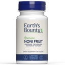 Jordens Bounty Hawaiian Noni Fruit Capsules - 60 Veggie Caps - Sund immunsystem & fælles sundhedsstøtte - 100% Natural & Pure Noni - Vegetarisk
