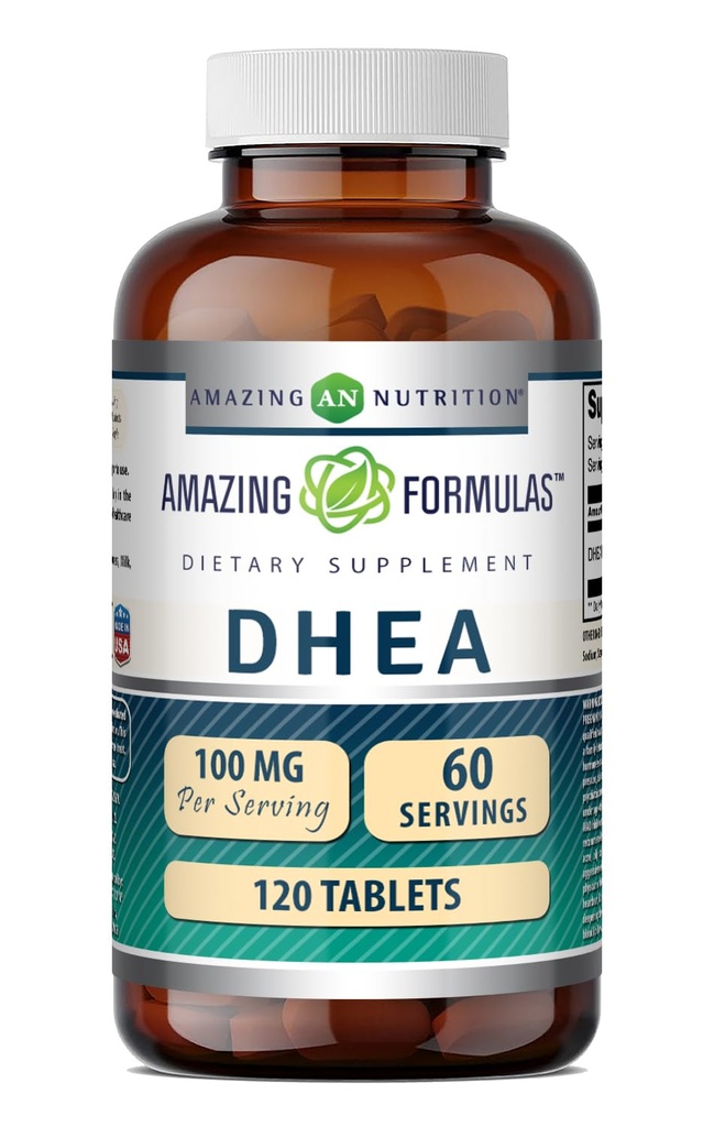 Amazing Formulas DHEA 100 mg Per Serving 120 tabletter Supplement 124; Non- GMO