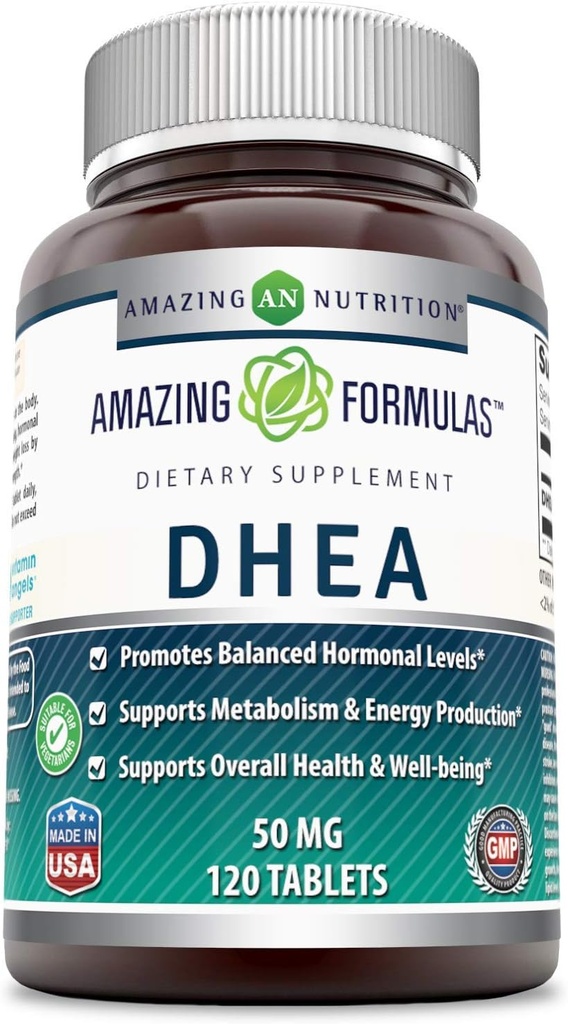 Amazing Formulas DHEA 100 mg Per Serving 120 tabletter Supplement 124; Non- GMO