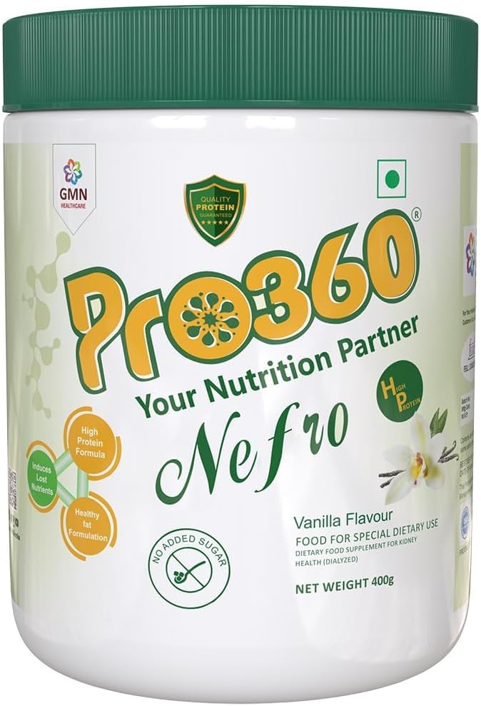 Nefr.o HP 400g (FKA Nephro) - Dialyse Care Nutritional Supplement Powder - High Protein Formel Beriget med L-Taurine, L-Carnitin for Nyre / Nyre Sundhed - Ingen tilsat sukker, Vanilla Flavour