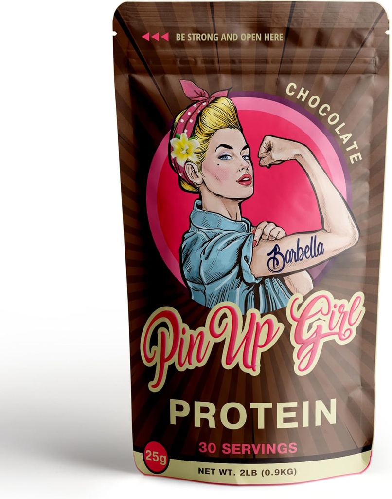 Pin Up Girl Whey Protein Isolate Powder | Dutch Chocolate | 25g of Protein Per Serving | Premium Muscle-Building Whey Protein for Women | Fat Free, Low Calorie, Low Carb, No Added Sugar (32 Ounces)