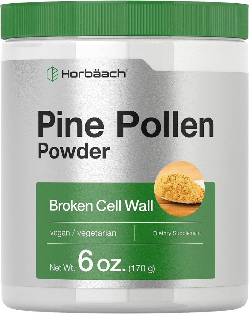 Horbäach Pine Pollen Powder Mex124; 6 Ounce Mex124; Nature 's Superfood Mex124; Non- GMO, Vegetar, Gluten Free Supplement