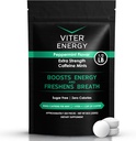 Viter Energy Extra Strength Coffeined Mints 80mg Coffein, B Vitamin, Sukker Free. (Pebermynte, 8oz, Bulk Bag)
