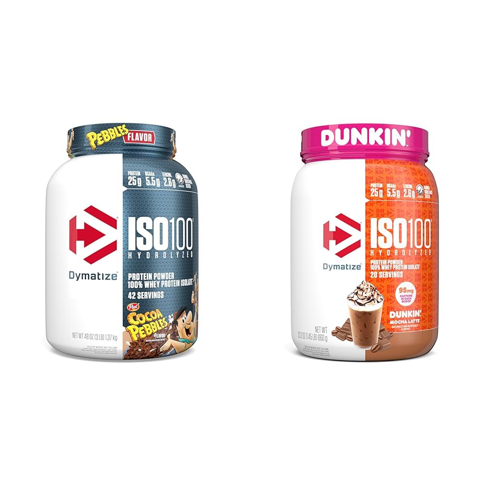 Dymatize ISO100 Hydrolyzed Protein Powder & ISO100 Hydrolyzed Protein Powder in Dunkin' Mocha Latte Flavor