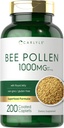 Carlyle Bee Pollen Supplement: 124; 1000mg • 124; 200 kapsler • 124; med Royal Jelly og Bee Propolis • 124; for mænd og kvinder • 124; Vegetar, Non- GMO, Gluten Free