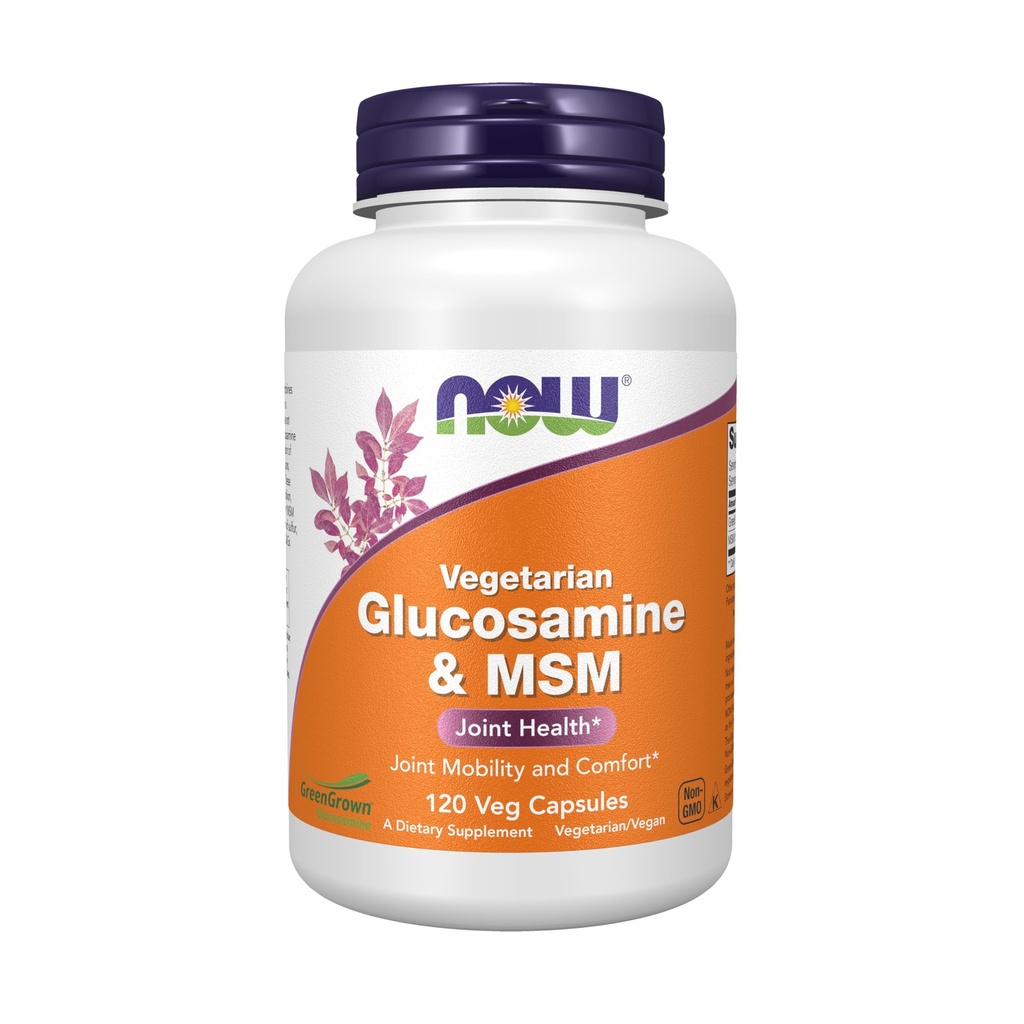 Now Foods Supplements, Glucosamin & MSM (GreenGrown ® Glucosamin), Vegetar, 120 Veg Capsules