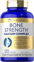 Carlyle Bone Strength Calcium Complex Depottilskud 124; med vitamin D3, Magnesium, K2, Zink & Boron Depotinjektionsvæske 124; 120 Kapsler 124; Non- GMO, Gluten Free