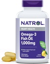 Natrol, Omega-3 Fish Oil Softgel, Heart Health Dietary Supplement, 1000 mg, 150 Tæl