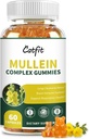 Catfit Mullein Gummies for Lungs - Mullein Leaf Extract med Quercetin, Elderberry for Respiratory & immun Support, Lung Health & Breathing, Vegan, Ananas Flavor, 60 Gummies