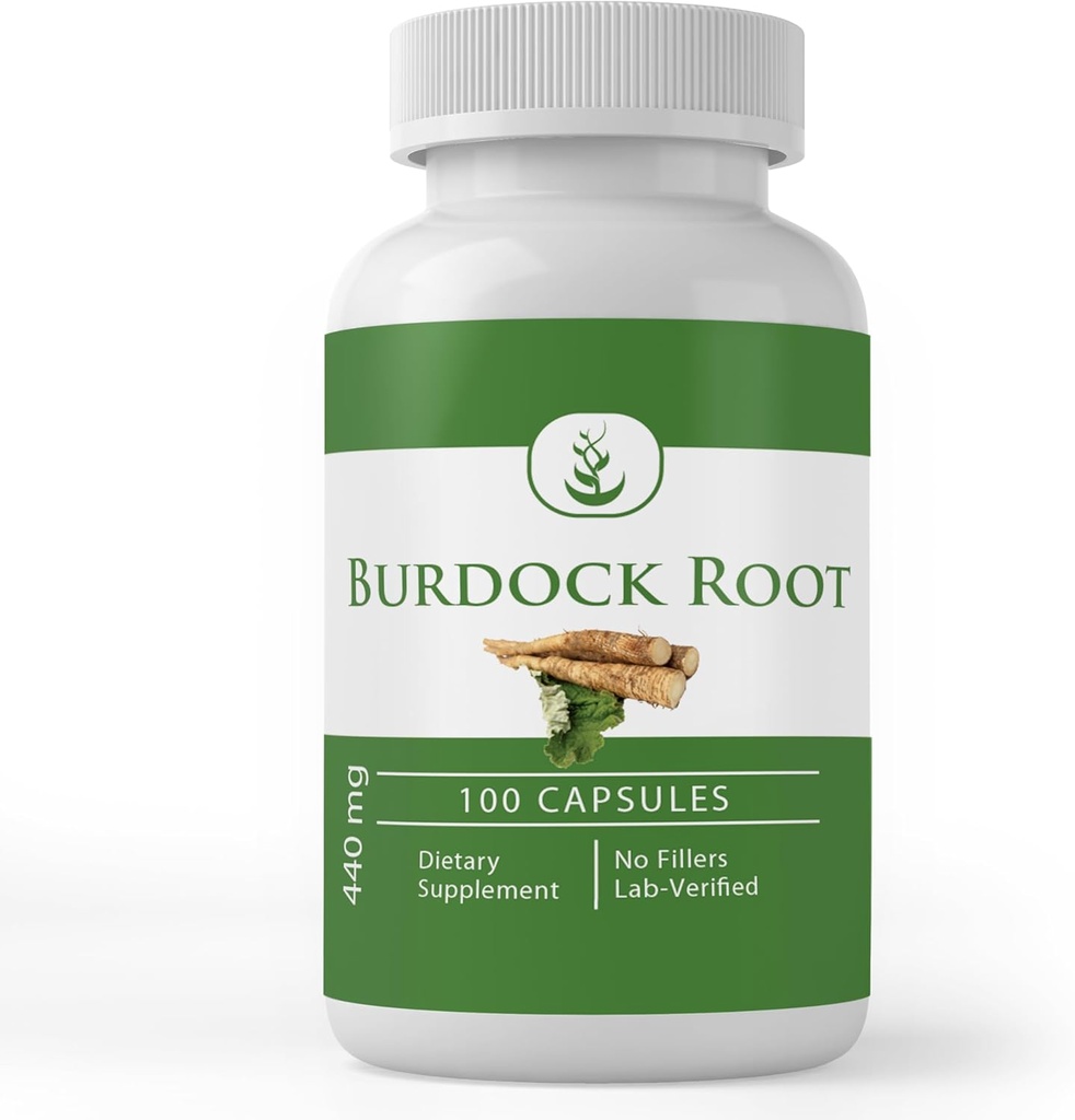 Pure Original Ingredienser Burdock Root, (100 kapsler) Altid Pure, Ingen tilsætningsstoffer eller Fillers, Lab Verified