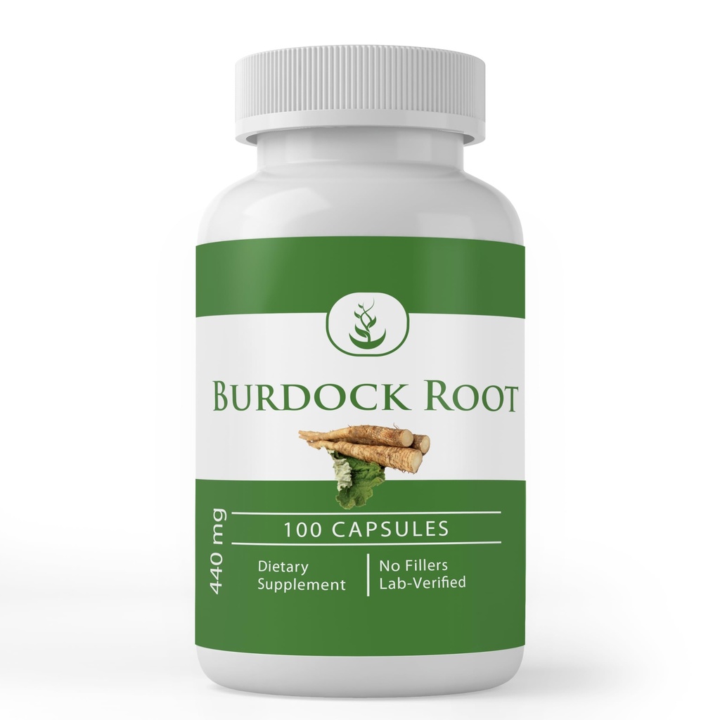 Pure Original Ingredienser Burdock Root, (100 kapsler) Altid Pure, Ingen tilsætningsstoffer eller Fillers, Lab Verified