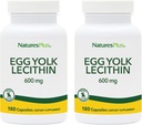 NaturePlus Egg Yolk Lecithin - 600 mg, 180 kapsler - pakke med 2 - soja fri, Gluten fri - 180 Total Servering