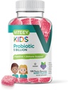 Viteey Probiotiske Gummies for Kids - 5 Millioner CFU 'er - Probiotika Kids Forstoppelse Relief, Naturlig Immunitet & fordøjelse Sundhedsstøtte - Vegetarisk, Gelatine fri, GMO fri - Tasty Berry Flavored Gummy