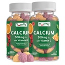 Yumfs Calcium 500mg med vitamin D3 - Hindbær & Orange Flavor Calcium Vitamin D Gummies, tyggetabletter Calciumsupplement til børn og voksne, vitamin D Calcium Gummies (60 greve (pakke med 2))