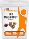 BulkSupplements.com Red Maca Powder - from Root, Maca Supplement, Herbal Supplement - Vegan & Gluten Free, 750mg per Serving, 250g (8,8 oz) (Pack of 1)