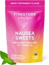 Pink Stork Organic Pebermynte Sweets til morgen Sygdom og Motion Sygdom Support, Tilføjet Vitamin B6, 1. Trimester Graviditet skal Haves - 30 indpakket pebermynte slik