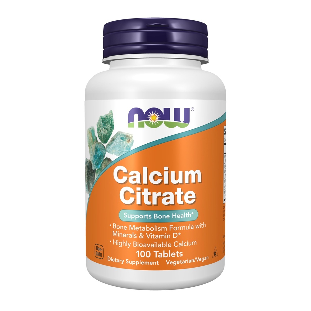 Calciumcitrat med mineral og D, 100 tabletter, Now Foods