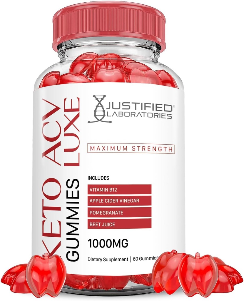 Luxe Keto ACV Gummies Advanced Formula 1000MG Luxe Keto Gummies Apple Cider Vinegar Formulated with Pomegranate Beet Juice Powder B12 Vegan Non GMO 60 Gummys