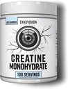 Ekkovision Creatin monohydrat pulver, Mikroniseret, Unflavored, Pre Workout & Post Workout Supplement for mænd og kvinder, Energistøtte, Let at blande i shakes, Smoothies & drikkevarer, 100 Servere