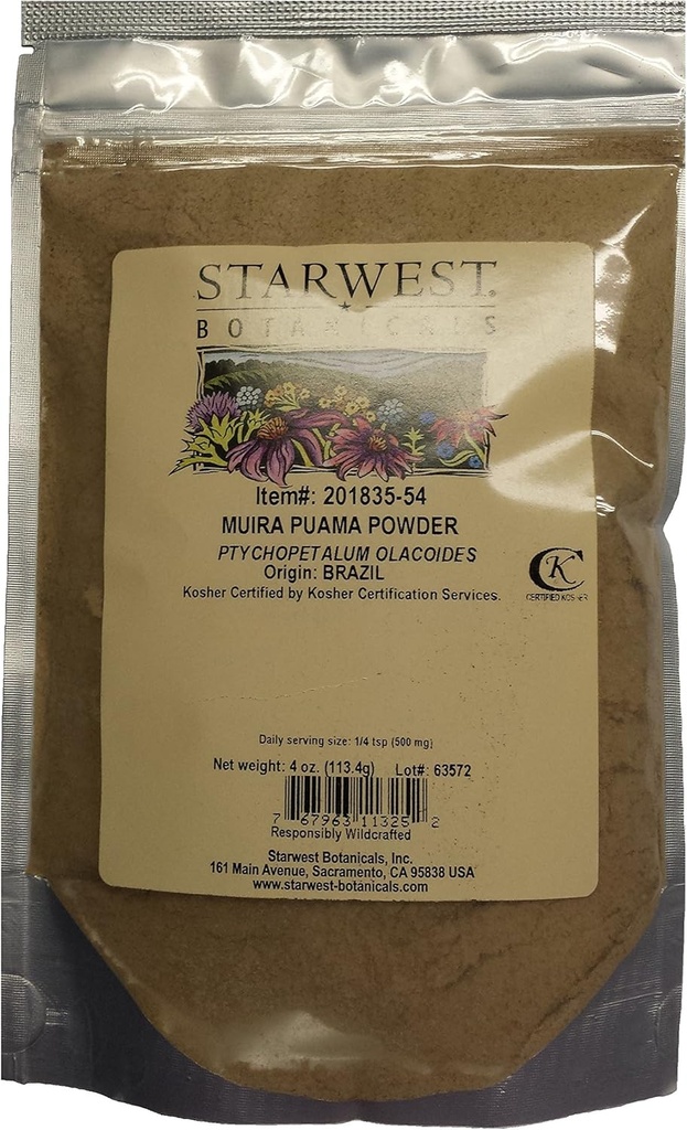 Muira Puama Root Powder - 4 Oz