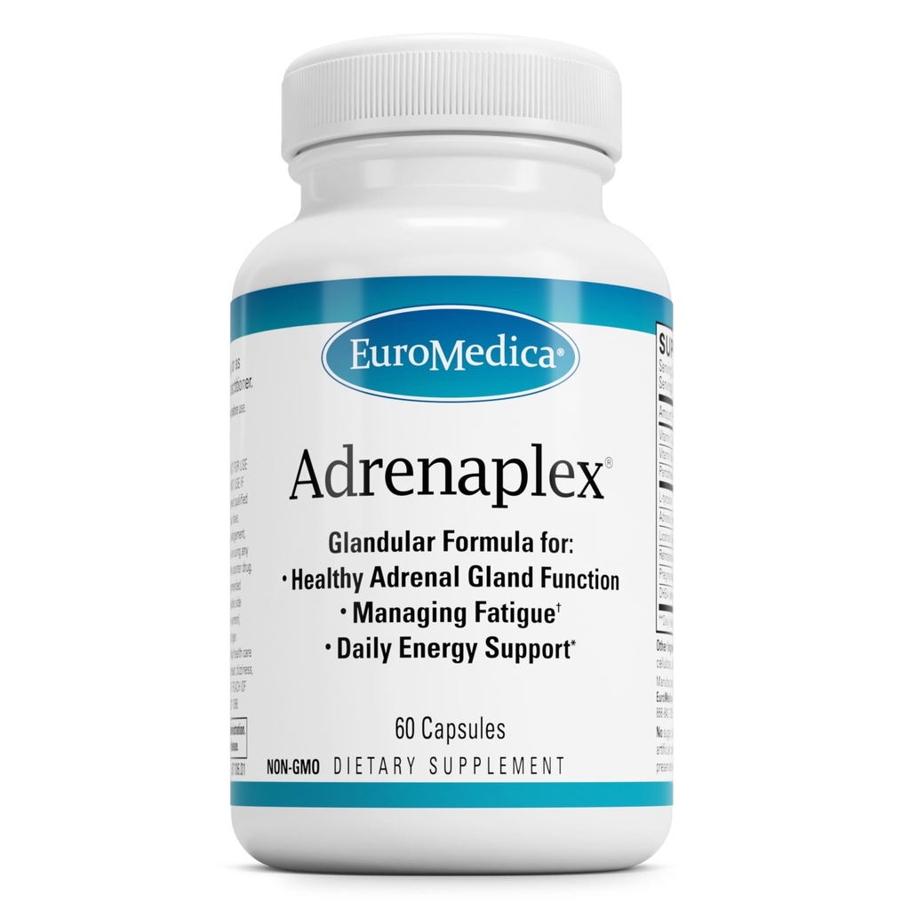 EuroMedica Adrenaplex - Adrenal Gland Function Supplement - Glandular Support Supplement med Vitaminer C & B6 - Understøtter sund binyrefunktion - Hold dig ude af rækkevidde af børn - 60 kapsler