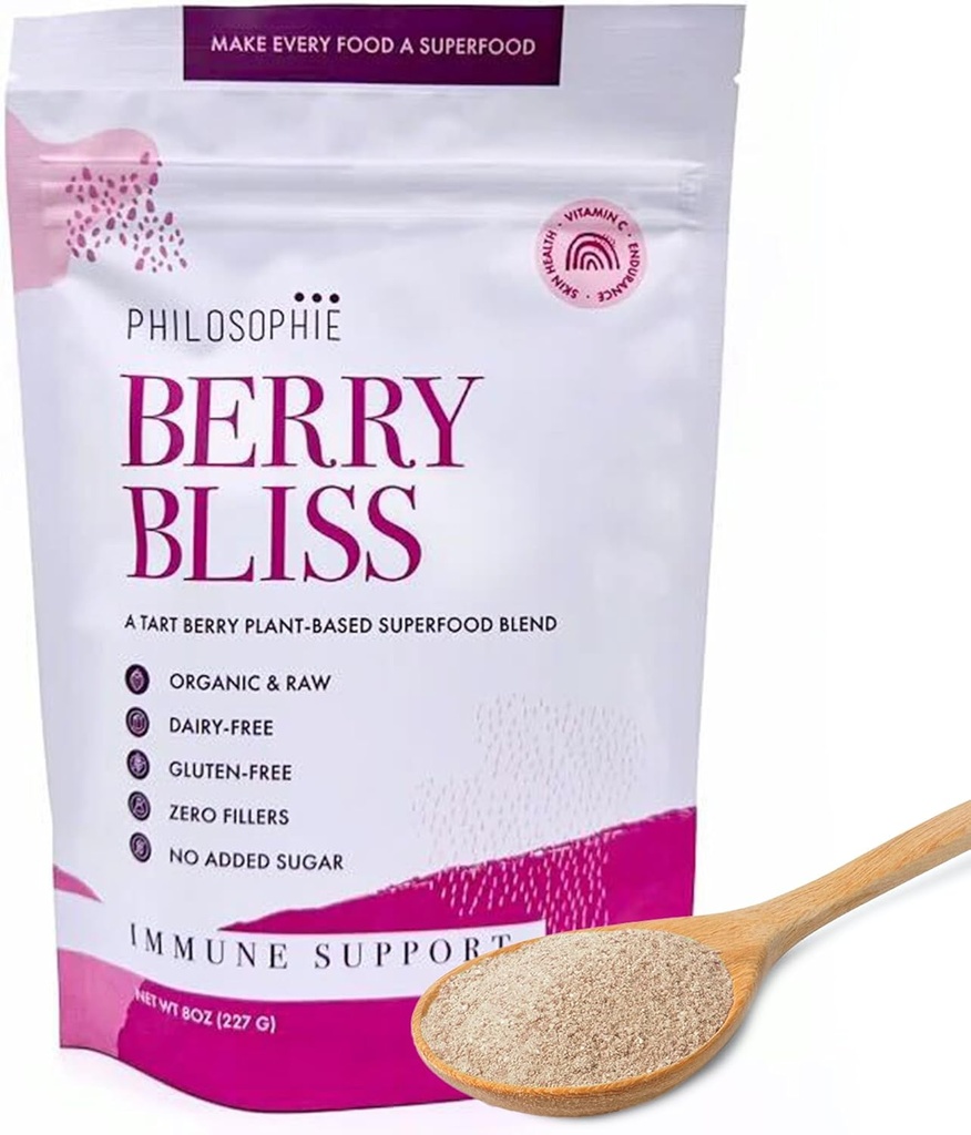 Filosophie Plant Based Superfood Powder - Vegan Protein Powder with Rice Protein, Maca Root Powder & Acai Berry - Organic Dairy Free Superfood Blend - Protein Powder uden kunstige sødestoffer