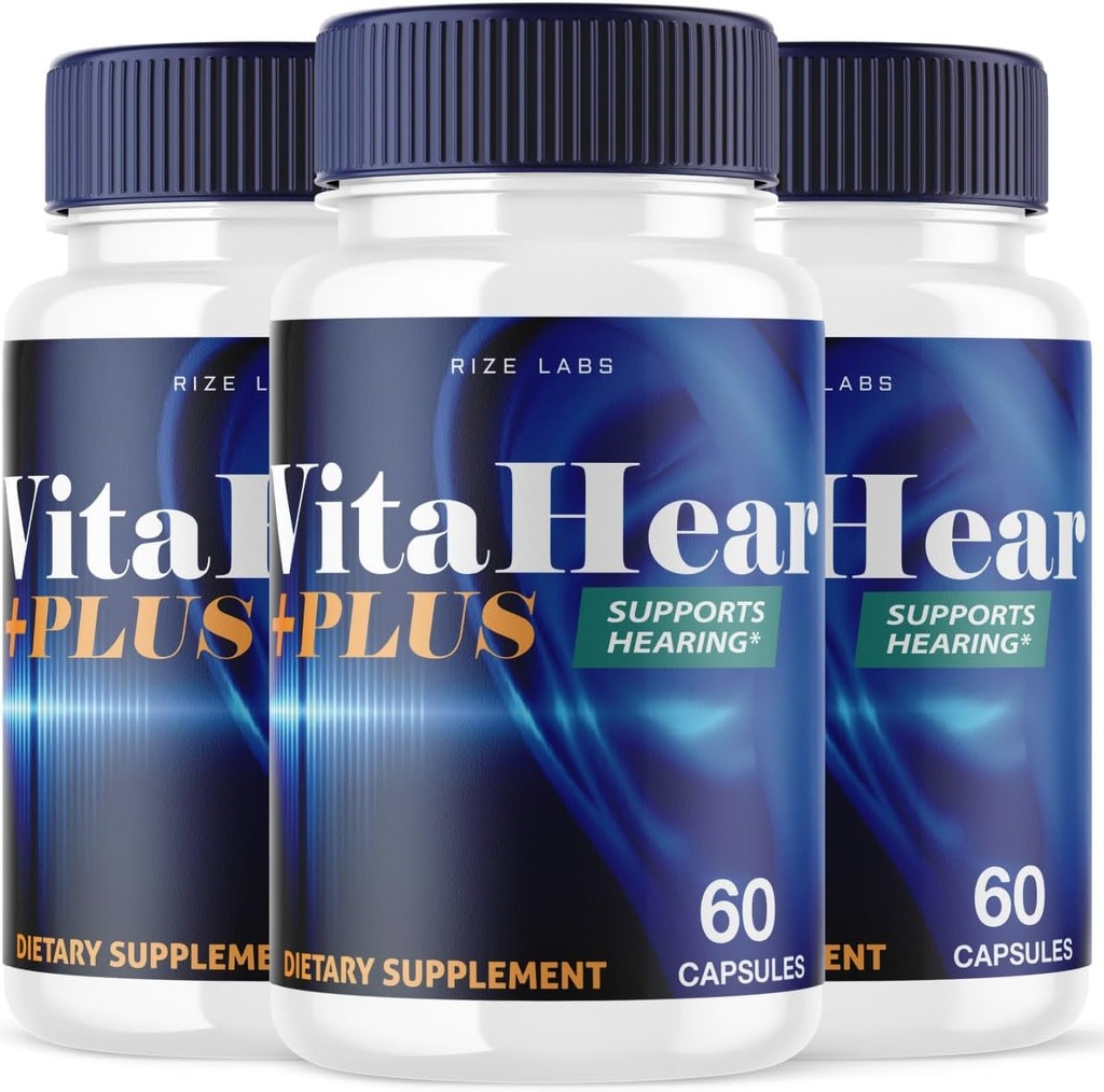 rize labs VitaHear Plus Supplement, Capsules for Complete Ear Health and Advance Formula Pills to Regain Full Capability - Pack of 3(180 Capsules)