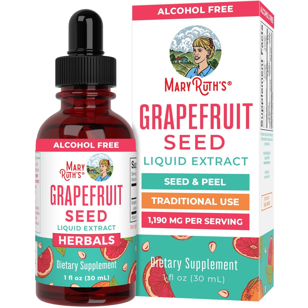 MaryRuth Organics Grapefrugt Seed Extract Grapefrugt Frø Oliedræber Budding 124; Peel & Seed Budding 124; Herbal Tinctures Liquid Drops Budding 124; Sukker Gratis Budding 124; Vegan Budding 124; Non- GMO Budding 124; Gluten Free Budding 124; Unflavored Budding 124; 30 Servere Budding 124; 1 Fl Oz