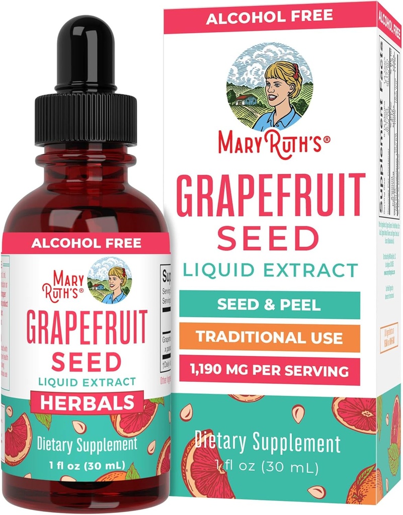 MaryRuth Organics Grapefruit Seed Extract Grapefruit Seed Oil Drops | Peel & Seed | Herbal Tinctures Liquid Drops | Sugar Free | Vegan | Non-GMO | Gluten Free| Unflavored | 30 Servings | 1 Fl Oz