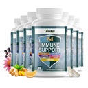 GreeNatr 7 i 1 immunforsvar supplement med vitamin C, vitamin D3, zink 50mg, Quercetin, Echinacea purpurea, Sambucus Elderberry og ingefær til komplet immunforsvar - 60 kapsler (12 flasker)