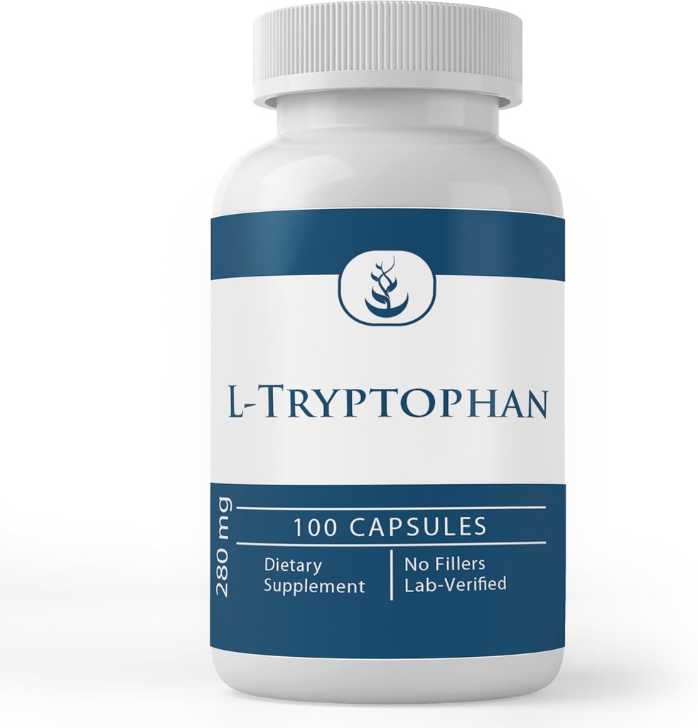 Pure Original Ingredienser L- Tryptophan, (100 kapsler) Altid Pure, Ingen tilsætningsstoffer eller Fillers, Lab Verified