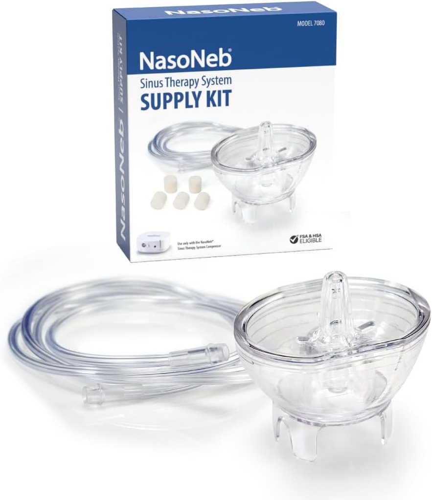 NASONEB Erstatning Nasal Nebulizer Cup, Tubing, 5 filtre til NasoNeb Sinus terapi system