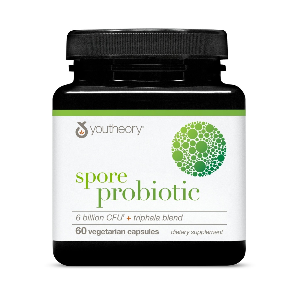 Youtory Spore Probiotic - 6 milliarder CFU - Probiotisk fordøjelsestilskud * - Modstår Mavesyreopdeling * - Dairy, Gluten & Soy Free - 60 vegetariske kapsler