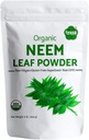 Iyasa Holtics Organic Neem Powder Ayurveda urt og superfood, understøtter blod og lever rensning, fremmer sundt hår og klar hud, resealable pose på 16 oz / 453g